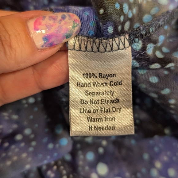 Wind River M Batik Sundress Smocked Galaxy Blue Purple Hippie Midi Whimsigoth - Picture 12 of 12
